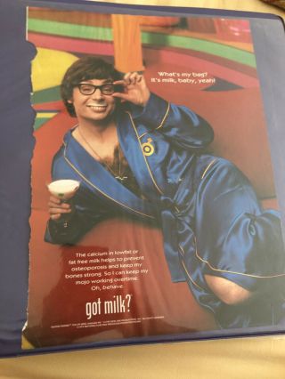 Vintage Print Ad Advertisement Got Milk Austin Powers Spy Who Shagged Me 1999