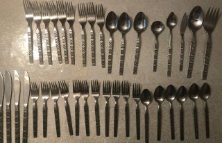 Ekco Eterna 39pcs Flatware Montalo Stainless Steel Spoons Knives Forks Iced Tea