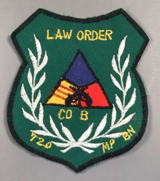 Vietnam War Us Army Co B 720th Military Police Bn Patch Made In Vietnam