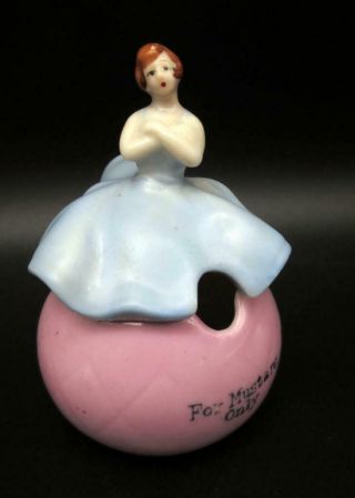 Vintage Porcelain Germany Half Doll Related Risque Naughty Figural Jar Pot