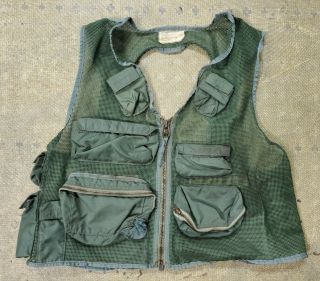 1970 Vietnam Era Usaf Survival Vest Mesh Net Sru - 21/p Sage Od Green Size Large