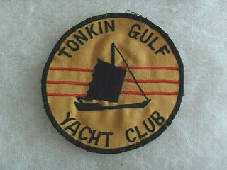 Nam War Tonkin Gulf Yacht Club Jacket Patch S.  E.  A.  Made Emb On Twill