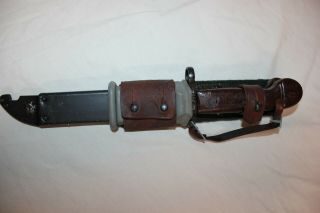 Romanian Military Issue Wire Cutting Bayonet Knife Comblock With Scabbard Frog