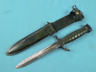 Vintage Us Vietnam Era Colt 62082 Armalite Green Handle Bayonet Fighting Knife