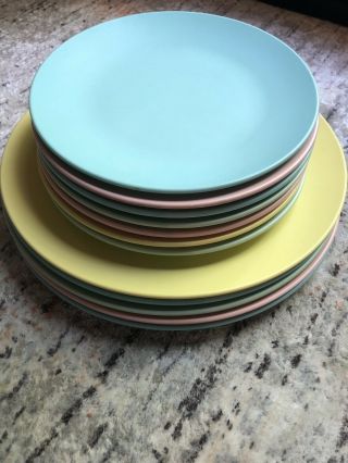 Melmac Mallo - Belle Melamine Dinnerware Set Of 12 - 7 Salad Plates - 5 Dinner