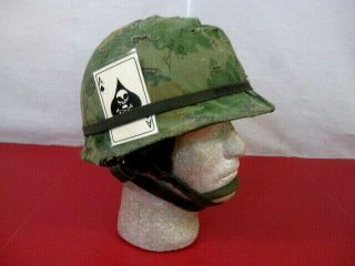 Vietnam Era M1c Paratrooper Helmet Complete With Liner Dated 1967 - 82nd 173rd 3