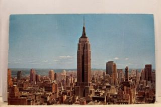 York Ny Nyc Rca Building Empire State Building Uptown Skyline Postcard Old