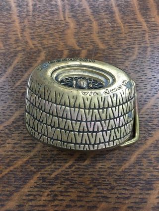Vintage Bf Goodrich Tire Brass Belt Buckle