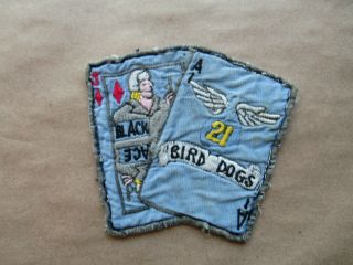 Vietnam Us Army Aviation Bird Dogs 21 Black Ace Squadron Patch “in - Country” Made
