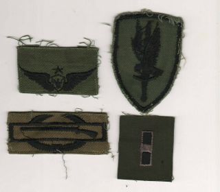 1960s Us Army Helicopter Pilot’s Vietnam Patch Lot; 1st Av.  Brigade,  Wings & Cib