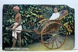 Sri Lanka Colombo Jinrickshaw Postcard Old Vintage Card View Standard Souvenir