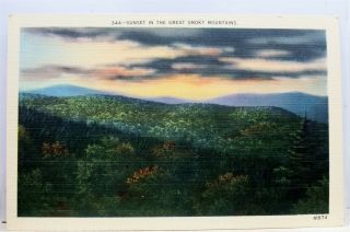 Great Smoky Mountains National Park Sunset Postcard Old Vintage Card View Post