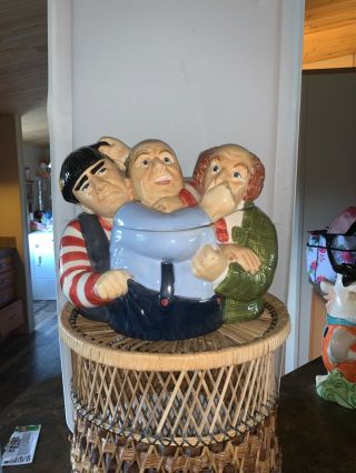 Clay Art 1997 The Three Stooges Moe And Larry And Curly Cookie Jar