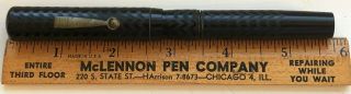 Sanford Fountain Pen 6 Sized Sleeve Filler Black Chased Hard Rubber