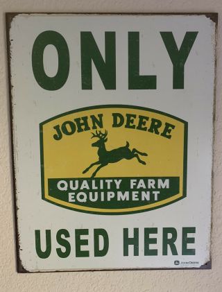 John Deere Metal Tin Sign Vintage Style Farm Tractor Barn