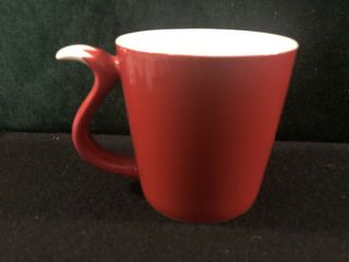 STARBUCKS 8 OZ FOX COFFEE MUG CUP TEA WITH TAIL HANDLE RED & WHITE 2012 2