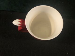 STARBUCKS 8 OZ FOX COFFEE MUG CUP TEA WITH TAIL HANDLE RED & WHITE 2012 3