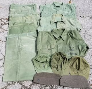 Pre Vietnam Usmc Marine Corps P56 Utility Jackets,  Pants,  Hats