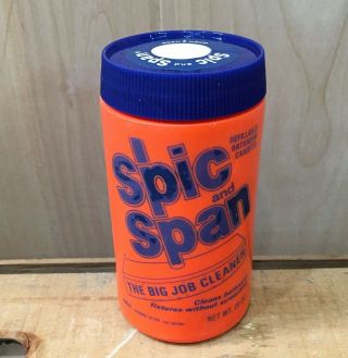 Vintage Spic And Span Cleaner Refillable Canister Nos 10oz