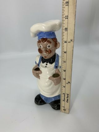 Vintage Ceramic Chef Figurine Utensil Holder 11” Signed Ab