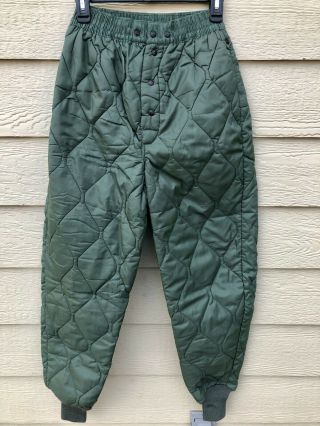 1972 Us Air Force Usaf Flyers Cwu - 9/p Quilted Liner Pants - Small
