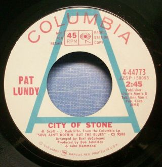 Pat Lundy - City Of Stone - 1969 Nm Northern Soul Promo 45