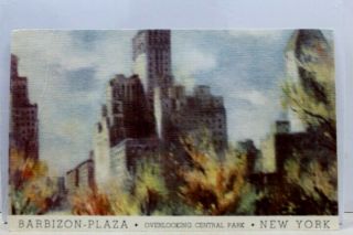York Ny Nyc Barbizon Plaza Central Park Postcard Old Vintage Card View Post
