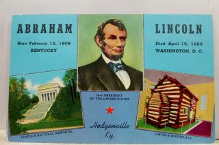 Kentucky Ky Hodgenville Abraham Lincoln Birthplace Memorial Postcard Old Vintage