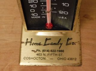 Vintage Thermometer Coshocton Oh Home Candy Co Advertising Ohio Desk Wall