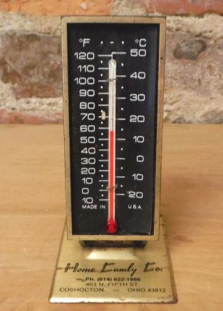 Vintage Thermometer Coshocton OH Home Candy Co Advertising OHIO Desk Wall 2