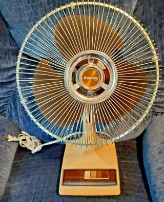 Vintage Galaxy 12 " 3 - Speed Oscillating Fan Cream & Brown K1 - Cr