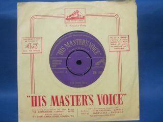 RECORD 7” SINGLE ELVIS PRESLEY BLUE SUEDE SHOES Purple His Masters Voice 668 2