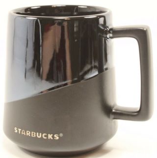 Starbucks 2017 Matte Black & Mirrored Ceramic Coffee Mug 14 Oz