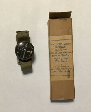 Us Army Vietnam War Wrist Compass Waltham Watch Co All
