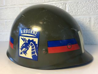 Wwii U.  S.  Army 118th Mp Company 18th Airborne Corps M1 Westinghouse Helmet Liner