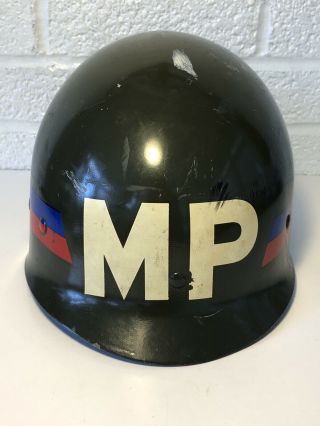 WWII U.  S.  Army 118th MP Company 18th Airborne Corps M1 Westinghouse Helmet Liner 3