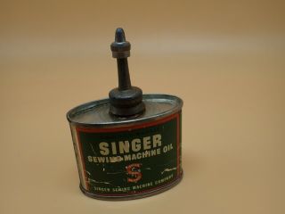 Vintage Oil Can Lead Top Singer Sewing Machine Oil 1 1/2 Oz.  Can 2