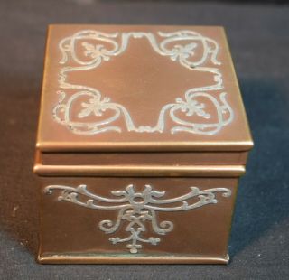 Vintage Heintz Arts and Crafts Silver Overlay Bronze Inkwell and Blotter 2