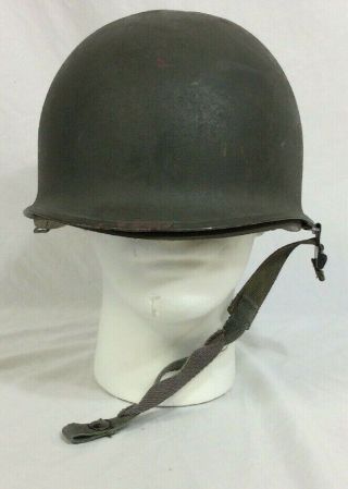 Vietnam War Us Army Steel Pot W/ Liner Helmet M1 Pre - Owned