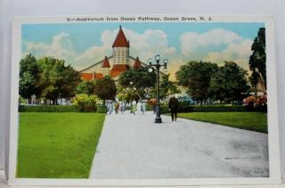 Jersey Nj Ocean Grove Pathway Auditorium Postcard Old Vintage Card View Post