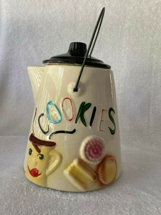 Mccoy Coffee/tea Pot Cookie Jar With Metal Handle