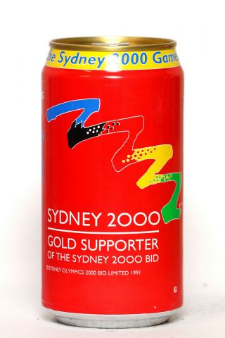 1991 Coca Cola Can From Australia,  Gold Supporter Of The Sydney 2000 Bid