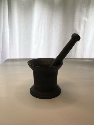 Vintage Cast Iron Apothecary Mortar And Pestle