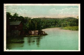 Dr Jim Stamps Us Broken Dam Old Mill Ann Arbor Michigan Creased Postcard 1910