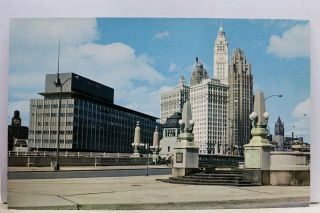 Illinois Il Chicago Wacker Drive Plaza Postcard Old Vintage Card View Standard