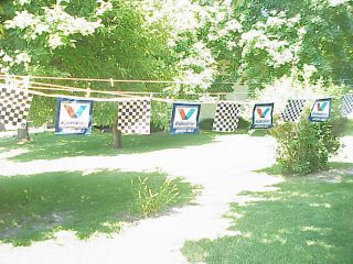 Valvoline Motor Oils Advertising Sign String Banner Checkered Flag Nascar