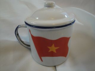 Wartime Vietnamese Army Enamel Metal Cup Mug French North Vietnam Viet Minh 1954