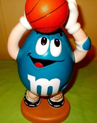 M&m Blue Peanut Basketball Player Candy Dispenser Mars Inc Euc Collectible