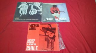 Victor Jara And Violeta Parra X 3 Lps Edition From Chile And Venezuela