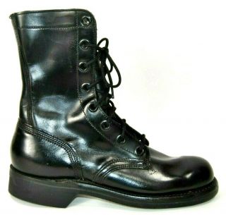 Endicott Johnson Mens 5 Xn 1967 Combat Boots Vtg Military Usa Black Leather